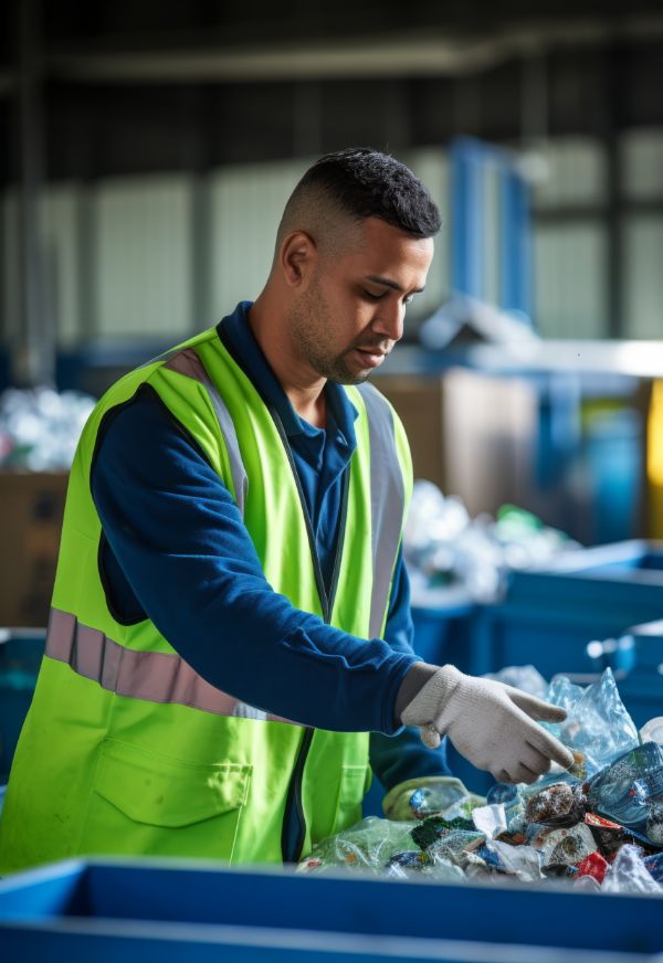 homem reciclando resíduos trabalhador