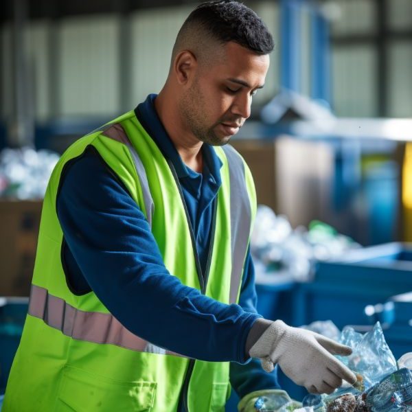 homem reciclando resíduos trabalhador